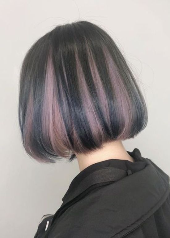 Balayage ash purple